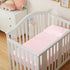 2 Pack, 28 52 8 Inch Entisn Satin Crib Sheets x x Soft Fitted Crib Mattress Sheets for Baby Girls, Baby Pink and Light