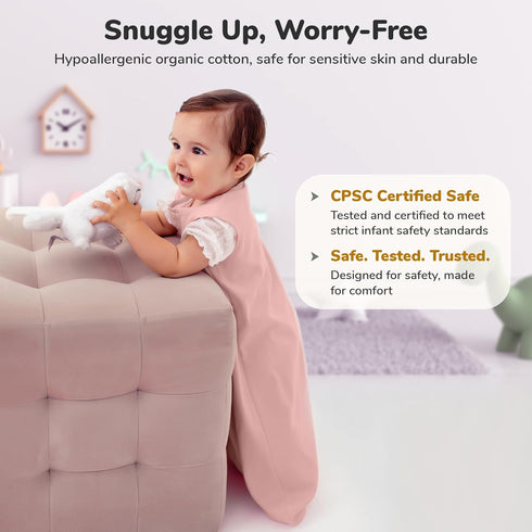 1.0 2-Pack, 0-6 Baby Sleep Sack TOG, Organic Cotton Baby Wearable Blanket with Two-Way Zipper, Swaddle Transition Baby