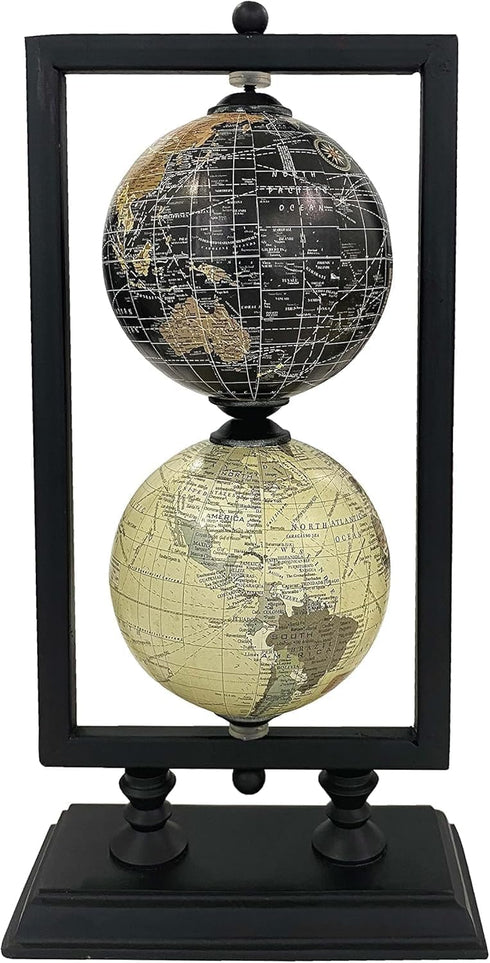 Set 2 4'' Rely+ of World Globe Sturdy Metal Stand (NOT PLASTIC!) - Rotating Desktop Globes For Geographic Home Desk