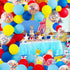 Paw Party Balloons 42 Pack, 12 Inch Red Yellow Royal Blue Latex Balloons with Confetti for Baby Shower Birthday