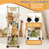 Thick&Thin Stuffed Animal Storage & Organizer, Wooden Zoo Toy Holder with Net, Large Plushies Storage with Wheels