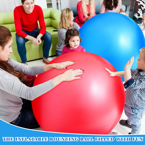 Jenaai 4 Pcs 30 Inch Big Bounce Ball, Large Rubber Kickball, Giant Inflatable Hopping Ball for Outdoor Activity