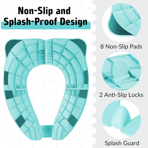 Maliton Travel Potty Seat for Toddler, Portable with Storage Bag, Aqua Green