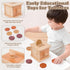 1-Year-Old 6-12 Adena Montessori Coin Box -Natural Wood Double-Sided Object Permanence Box Toy for Babies, Wooden