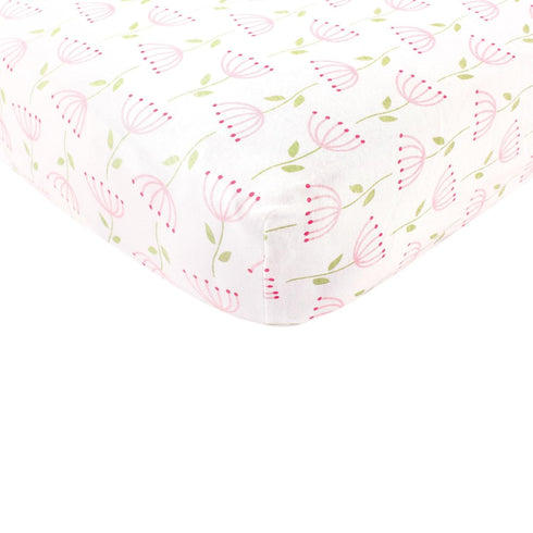 Touched by Nature Unisex Baby and Toddler Organic Cotton Crib Sheet, Flower,
