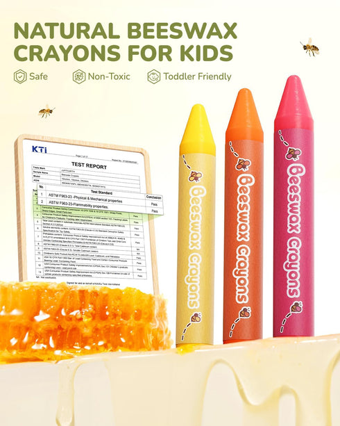 13, 12 24, 48 JUPITEARTH Beeswax Crayons for Toddlers Non-Toxic Silky Crayons, Jumbo and Washable Crayon, Easy to Hold