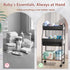 3-Tier 3+2 31" Rolling Baby Diaper Caddy Cart with Dividers & Locking Wheels, H Large Capacity Metal Frame Baby Storage