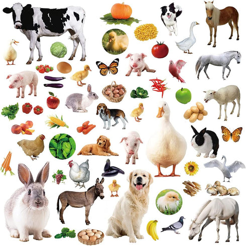 Farm Animal Stickers for Kids, 400Pcs Assortment Barnyard Animal Decals for Birthday Party Decorations and School