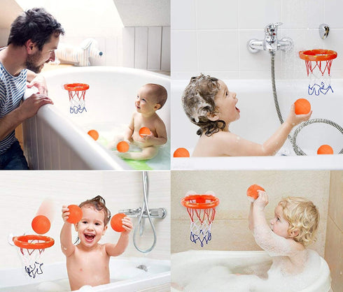 Bath Toy Fun Basketball Hoop & Balls Set for Kids, Toddler Bath Toys Gift Set with 3 Balls Included