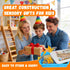 2.2lbs 5 3 4 5 6 7 8+ Construction Sensory Bin with Lid, Magic Sand & Construction Trucks, Sensory Sand Kit