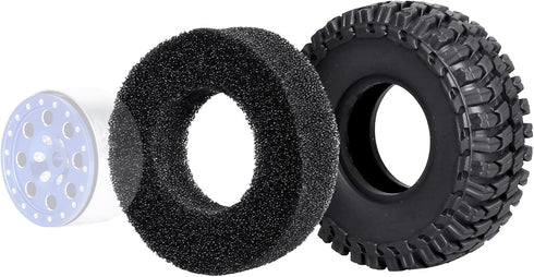 Hobbypark Soft Rubber SCX24 Tires 1.0 Rock Crawler for 1/18 TRX4M Axial SCX24 (4PCS, 54x20mm)