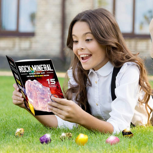 XXTOYS Kids Rocks Collection - 15-Piece Rock Collection with Identification Sheet, Educational Gift for Kids