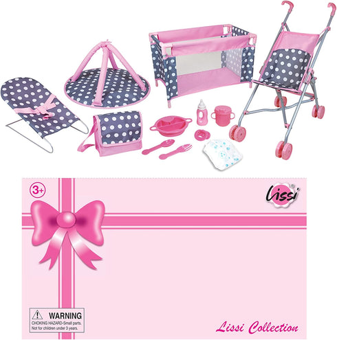 Lissi 5 Piece Doll Deluxe Nursery Play Set - with Accessories