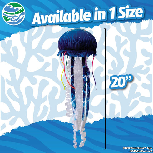 20" Jellyfish Stuffed Animal - Cute Plush for Kids, Sea Animal Plush Decor, Life Size Jellyfish Fishing Toy (Blue)