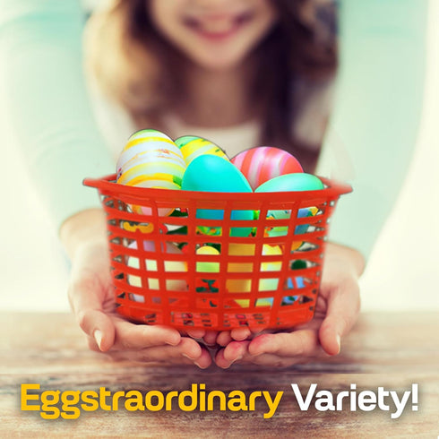 72 Pack 5.75" Fun Express Easter Baskets Bulk - Colorful Plastic Easter Egg Hunt Baskets for Kids Classroom Church