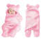 XMWEALTHY Cute Pink Plush Nursery Swaddle Blankets for Newborn Infant Girls Clothes