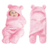 XMWEALTHY Cute Pink Plush Nursery Swaddle Blankets for Newborn Infant Girls Clothes