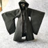 1:12 Scale Fabric Cape Robe with Hat for 6" Bandai SHF Figma Body Doll Action Figure (Black L Sleeve)