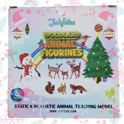 Animal Figures 6pcs - Plastic Woodland Animals Action Model for Science Project, Learning Educational Toys, Birthday