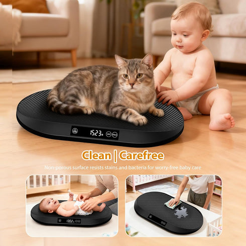 RAOYAN 88lb 0.1oz 60" 5 Baby Scale, Max / Accuracy Baby Scales for Weighing with Auto Hold & Tare, Built-in Tape