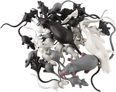 33 PCS Halloween Fake Mouse Toys, Realistic Plastic Mouse Figurines for Halloween Party Decorations and Pranks