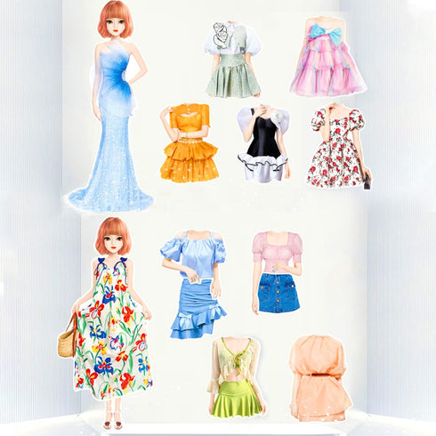 Daniel Axel 3+ Set Magnetic Princess Dress Up Paper Doll Pretend Play Toys Magnet People Clothes Puzzles Game for Year