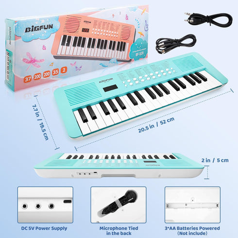 Kids Keyboard Piano Musical Toys, 37 Key Portable Electronic Piano with Microphone, Birthday Gift