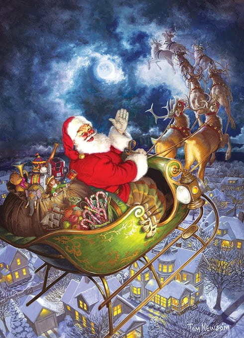 Cobble Hill 1000 Piece Puzzle - Merry Christmas to All with Sample Poster Included