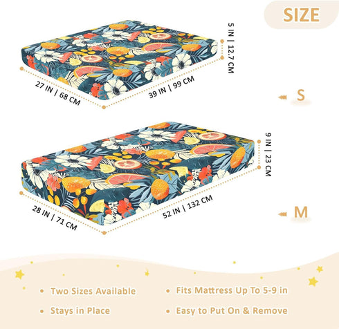 KICPOAY 52x28 Fruits Tropical Toddler Bed Crib Sheets Baby Crib Sheets Cover for Soft Mini Crib Mattress