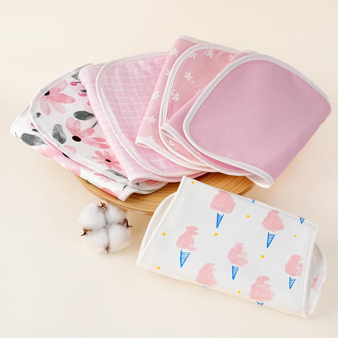 100% 5 Pack 21''X10'' Yoofoss Baby Burp Cloths Organic Cotton Burping Cloths for Babies Boys Girls Large Extra Soft