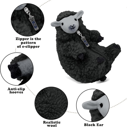 AGRIMONY Cute Shaved Black Sheep Stuffed Animals - Kawaii Lamb Plush Toys, Funny Gifts for Kids Girls Boys