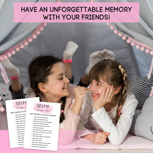 Birthday Party Game - Selfie Scavenger Hunt - Set of 20 Cards for Teen Girls Birthday Activity Supplies
