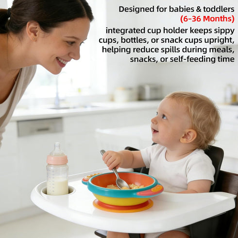 (V2+ Set) Baby High Chair Tray Compatible with Stokke Tripp Trapp Baby Replacement Feeding Tray with Built-In Cup