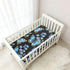 CZXW 52" 28" Blue Butterflies Floral Forget-me-not Crib Sheets Fitted x Natural Cotton Soft & Breathable for Baby Crib