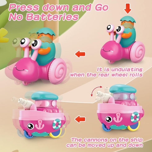 vusum 1 6-12-18 Months,1 1-3,1 2 3 4 Toddler Toys for Year Old Girl,Press to Go Car Baby Toys Year Old Girl Gifts Push