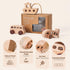 1-3, Set Wooden Cars for Toddlers Wooden Vehicles Baby Cars with Bus, Airplane and Boat, Montessori Rattle Toys