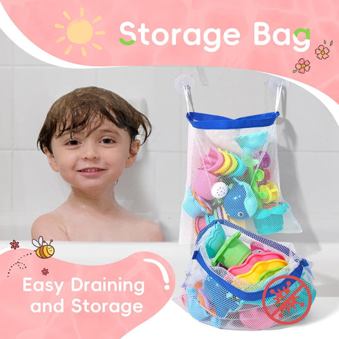 1-3 17PCS Set, 1+ Bath Toys for Kids Ages Fun and Easy-Grip Mold Free Baby and Toddler Bath Toys Interactive Flower