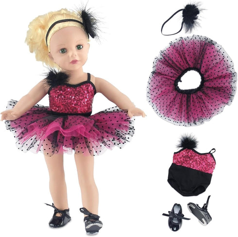 Emily Rose 18 Inch Doll Ballet Clothes Set - 4 PC Pink
