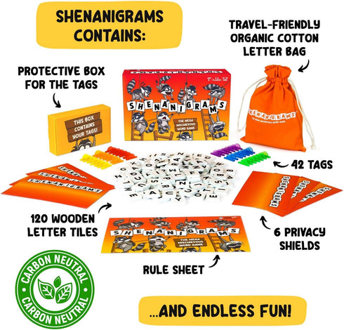 Shenanigrams! The Mega-Mischievous Word Game for Kids, Teens & Adults - Fast Family Party Game for Travel