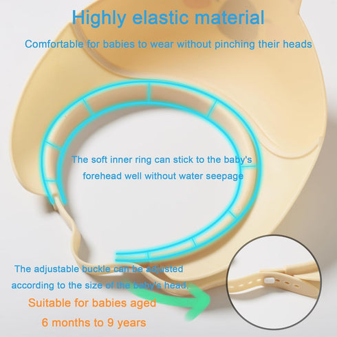 TinyGuardian 1-3 Baby Shower Cap - Waterproof Bath Visor for Toddlers Years, Extra Soft Silicone Hair Washing Hat