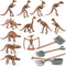LC JoyCre 16PCS Mini Dinosaur Fossil Skeleton - Plastic Dino Figure Bones