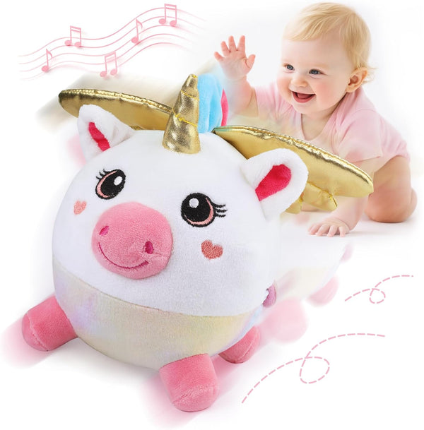 Baby Girl Toys 6-12 Months - Unicorn Crawling & Moving Musical Toy,