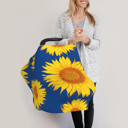 Schgap Sunflowers Baby Car Seat Covers Canopy, Nursing Cover Breastfeeding Baby Carrier Covers Carseat Canopy