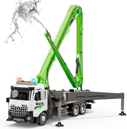 Cement Concrete Pump Truck Toy - Extendable Concrete Boom Pump Construction Trucks