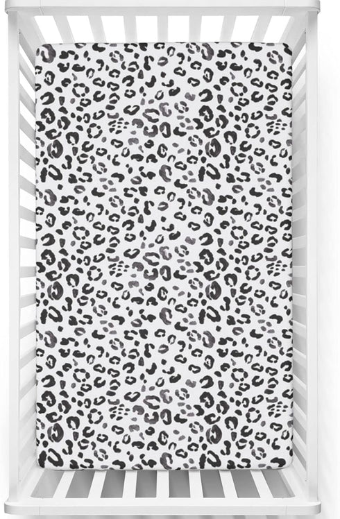 Snow Leopard Themed Fitted Crib Sheet,Soft Toddler Mattress Sheet Fitted - Crib
