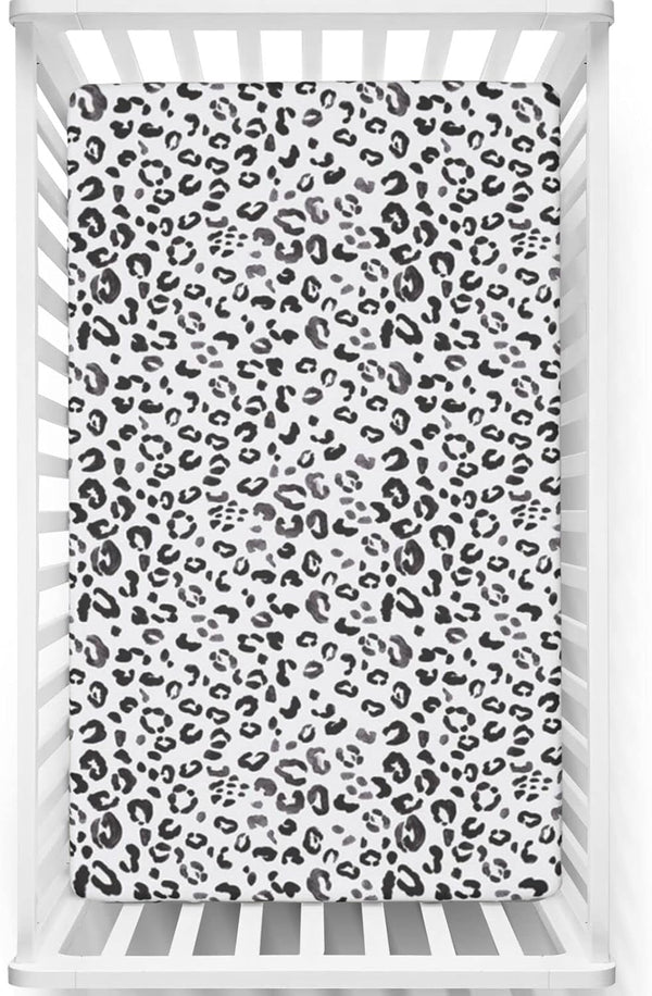 Snow Leopard Themed Fitted Crib Sheet,Soft Toddler Mattress Sheet Fitted - Crib