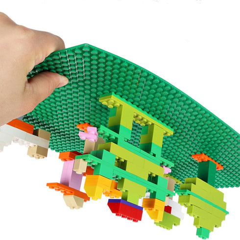 ZENFUN 4 Pack Baseplates Building Plates, 10'' x 15'' Classic Compatible with Major Brick Brands in Green Blue