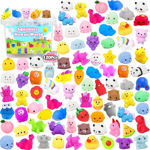 MEZHOBBY Mochi Squishies Squishy Toy 120pcs Party Favors for Kids Classroom Prize Mochi