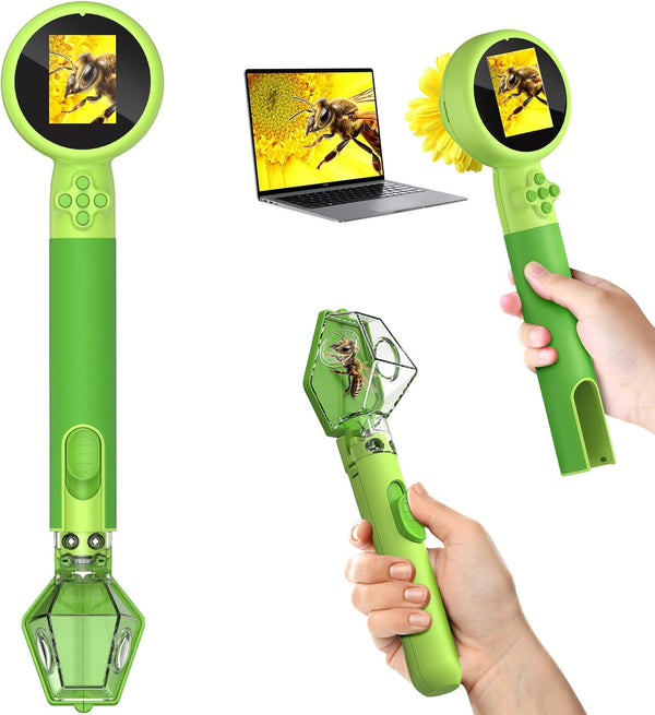 Microscope for Kids with Bug Catcher, 1080P HD Digital Handheld Portable Kids
