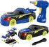 GILOBABY 26 Pieces Take Apart Racing Car Toys for Boys, Electric Drill, Sounds & Lights, Educational Gifts for 3-5 Year